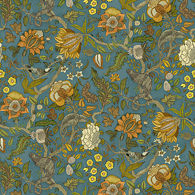 Chameleon Trail Wallpaper - Teal and Orange