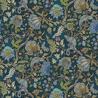 Chameleon Trail Wallpaper - Bright Blues and Green Chameleon Trail Wallpaper - Bright Blues and Green