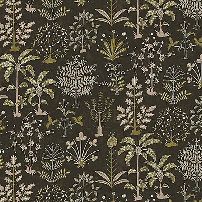 Cynthia Wallpaper - Black and Olive Cynthia Wallpaper - Black and Olive