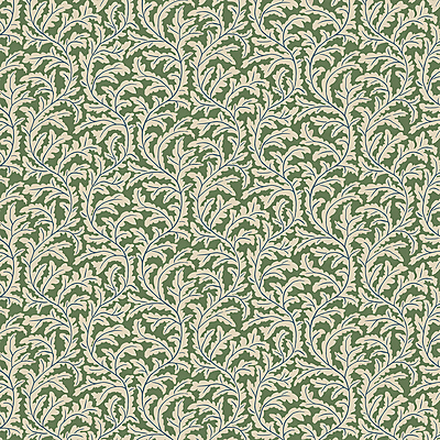 Frond Ogee Wallpaper - Brookes Green and Edge Sand Frond Ogee Wallpaper - Brookes Green and Edge Sand