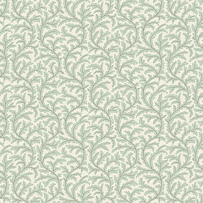 Frond Ogee Wallpaper - Radmoor Blue and Clarke White Frond Ogee Wallpaper - Radmoor Blue and Clarke White