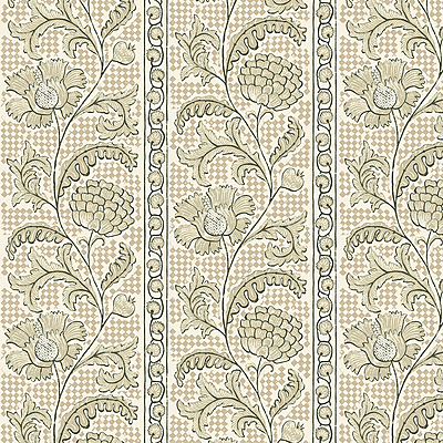 Floral Check Wallpaper - Maitland Green and Cotswold White Floral Check Wallpaper - Maitland Green and Cotswold White