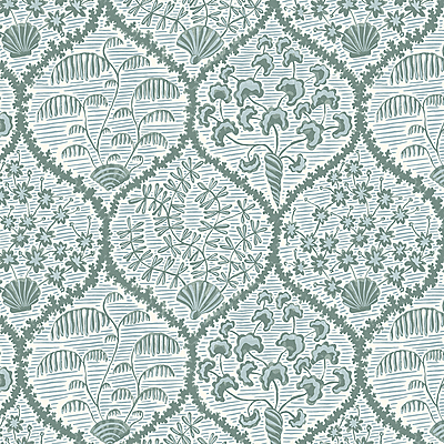 Sowerby Wallpaper - Osney Blue and Cotswold White Sowerby Wallpaper - Osney Blue and Cotswold White
