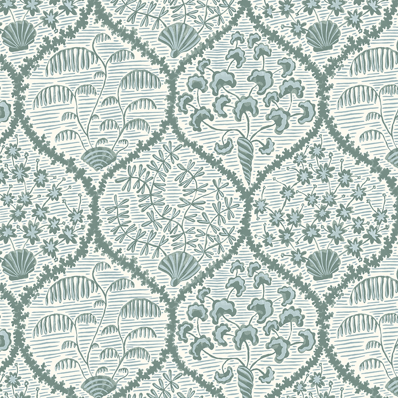 Sowerby Wallpaper - Osney Blue and Cotswold White Sowerby Wallpaper - Osney Blue and Cotswold White
