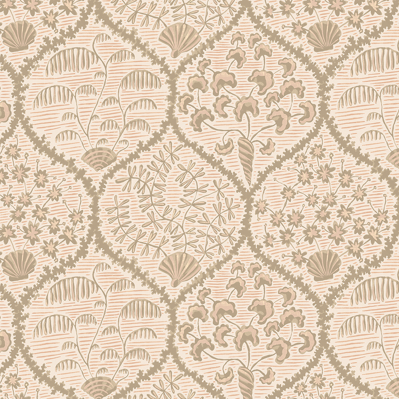 Sowerby Wallpaper - Coral and Stepping Stone Sowerby Wallpaper - Coral and Stepping Stone