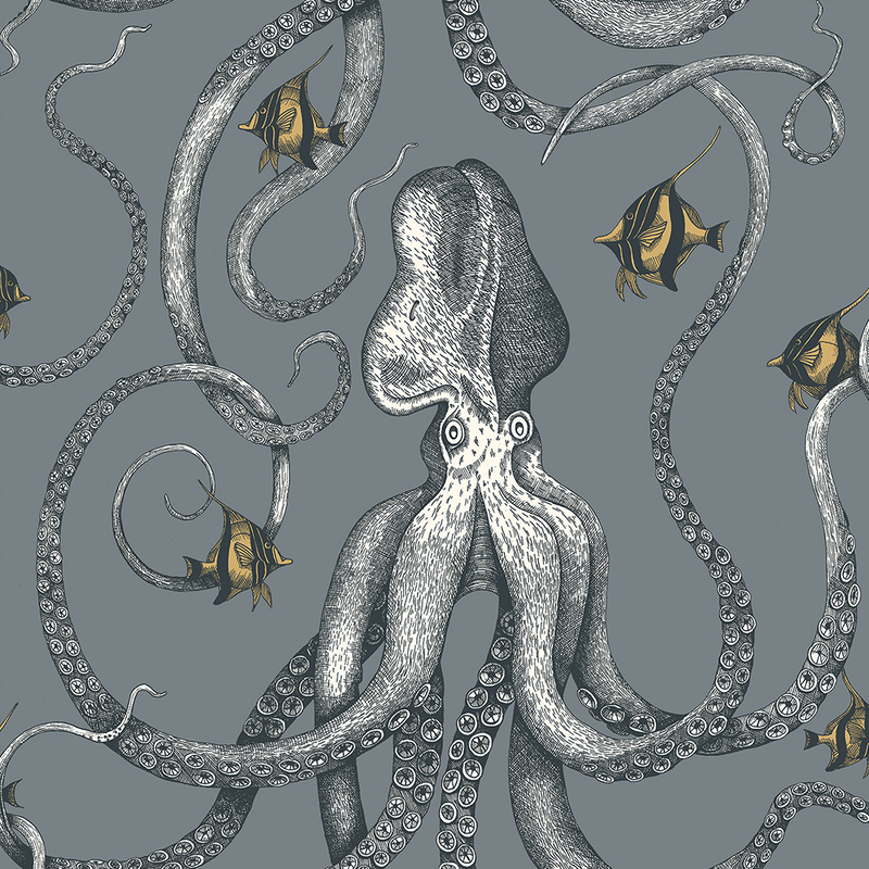 Octopoda Grand Wallpaper - Bude Blue Octopoda Grand Wallpaper - Bude Blue