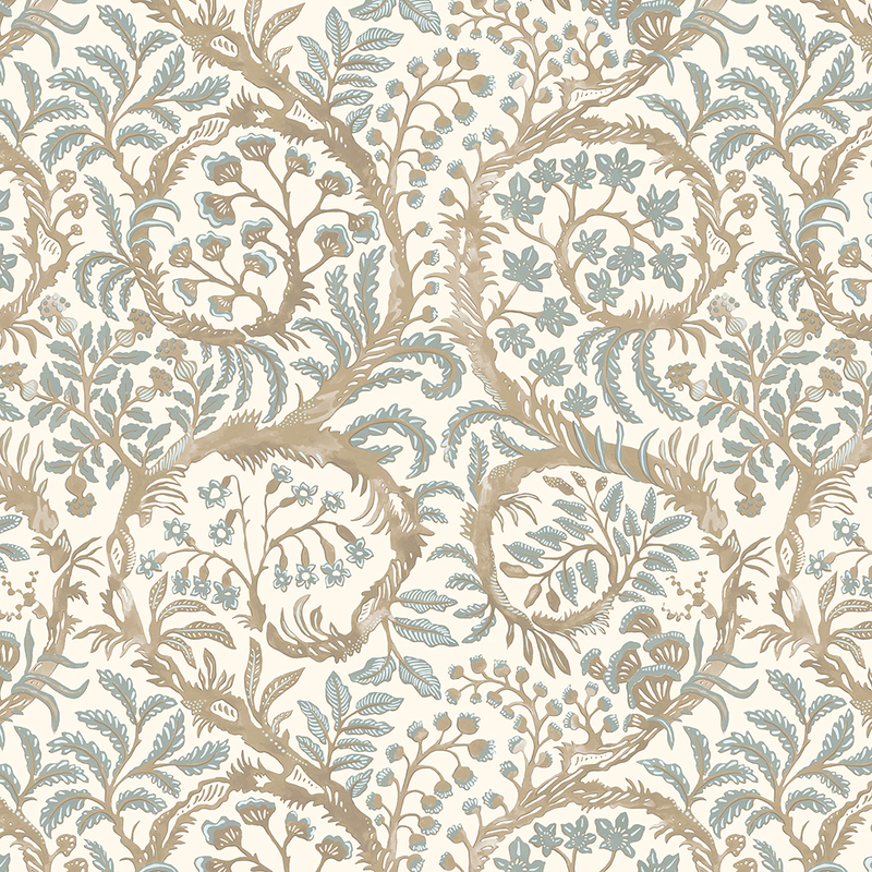 Butterrow Wallpaper - Soft Blue and Brown Butterrow Wallpaper - Soft Blue and Brown