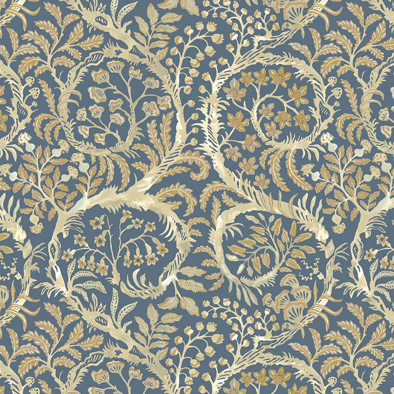 Butterrow Wallpaper - Bude Blue Butterrow Wallpaper - Bude Blue