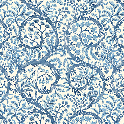 Butterrow Wallpaper - Bright Blue and White