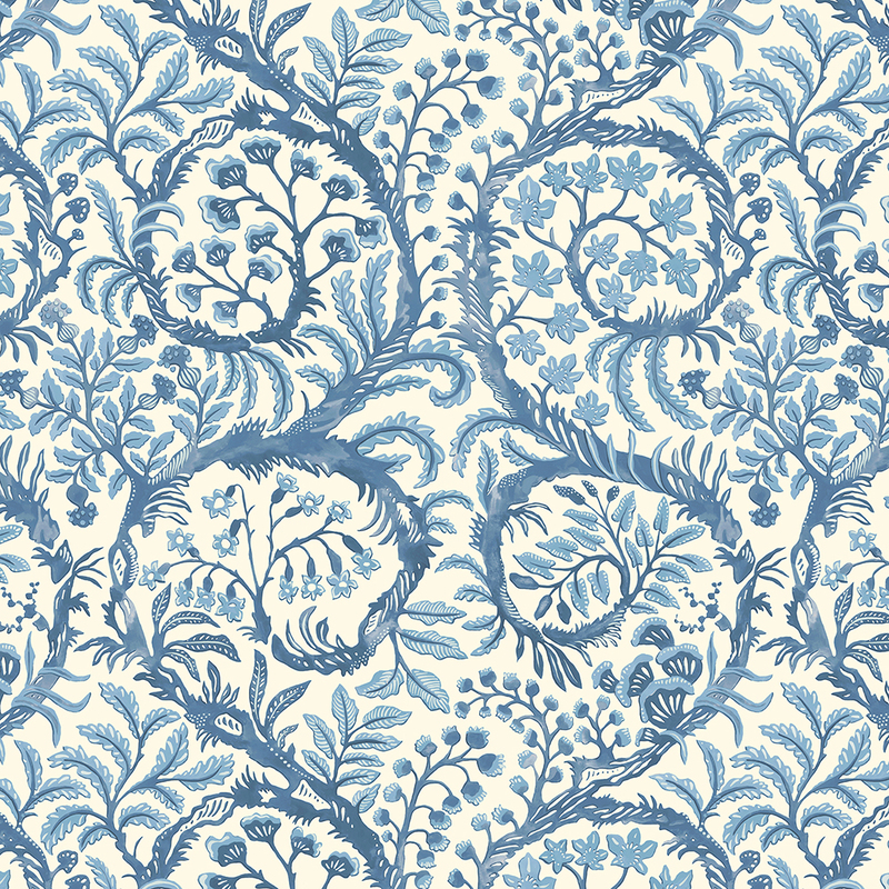 Butterrow Wallpaper - Bright Blue and White Butterrow Wallpaper - Bright Blue and White