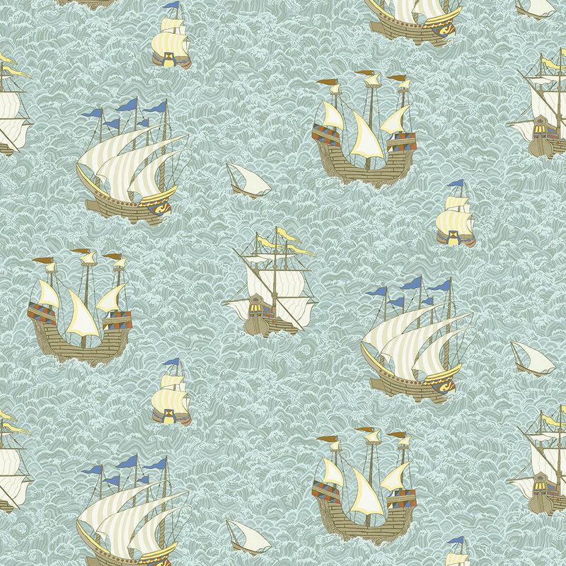 Ships Wallpaper - Light Blue Ships Wallpaper - Light Blue