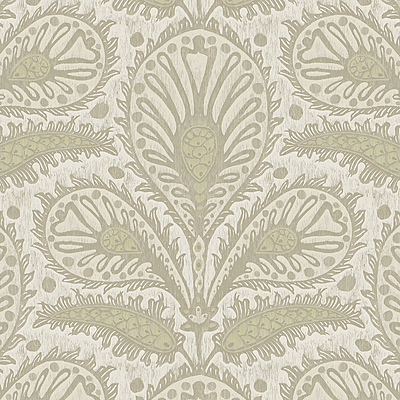 Ikat Clover Wallpaper - Sage