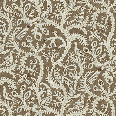 Stitched Birds Wallpaper - Brown Stitched Birds Wallpaper - Brown