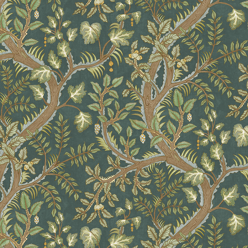 Hedgerow Wallpaper - Teal Hedgerow Wallpaper - Teal