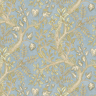 Hedgerow Wallpaper - Light Blue Hedgerow Wallpaper - Light Blue