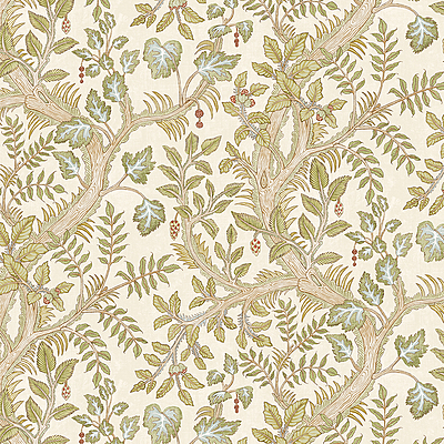 Hedgerow Wallpaper - Cream and Olive Hedgerow Wallpaper - Cream and Olive
