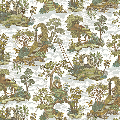 Islet Hoping Wallpaper - Olive and Blue Islet Hoping Wallpaper - Olive and Blue