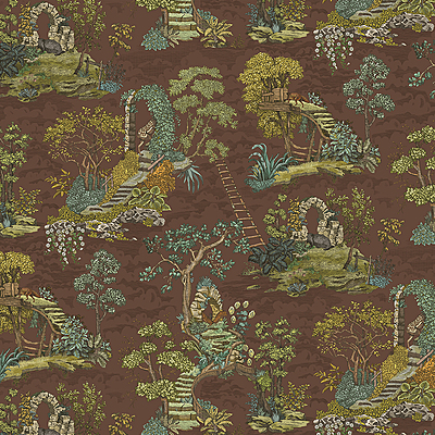 Islet Hoping Wallpaper - Brown and Olive