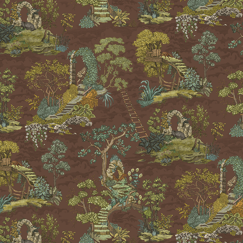 Islet Hoping Wallpaper - Brown and Olive