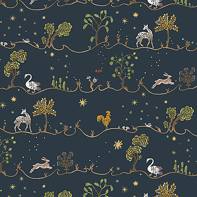 A Wave for Joan Wallpaper - Navy A Wave for Joan Wallpaper - Navy