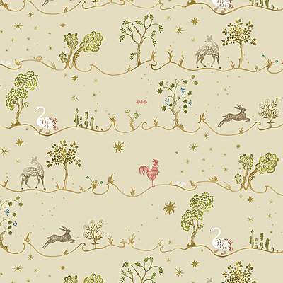 A Wave for Joan Wallpaper - Light Olive A Wave for Joan Wallpaper - Light Olive
