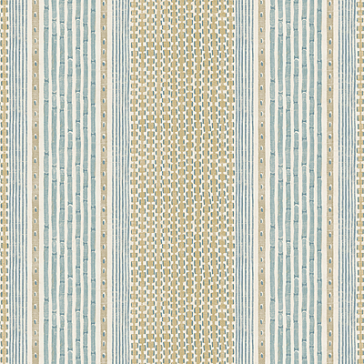Rita Stripe Wallpaper - Lemon and Light Blue