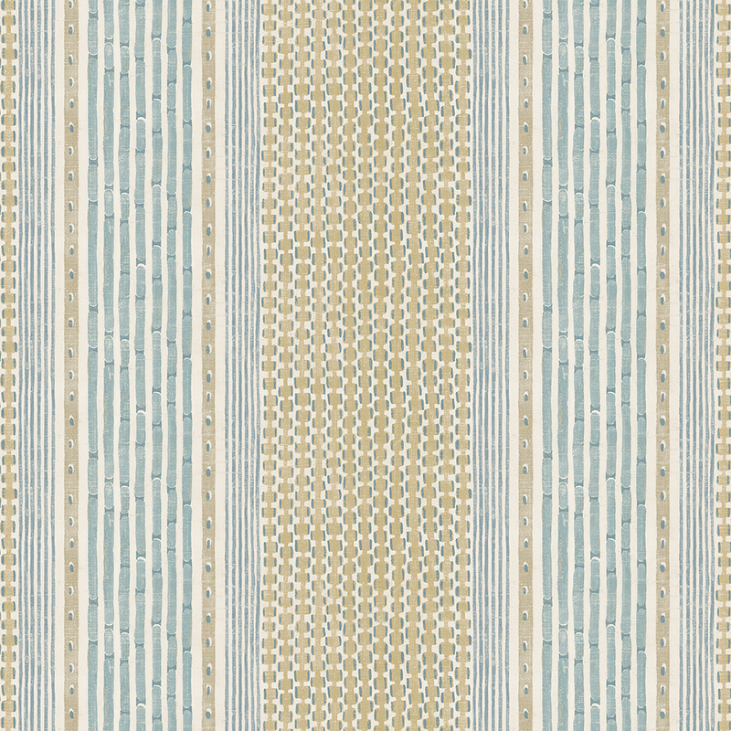 Rita Stripe Wallpaper - Lemon and Light Blue
