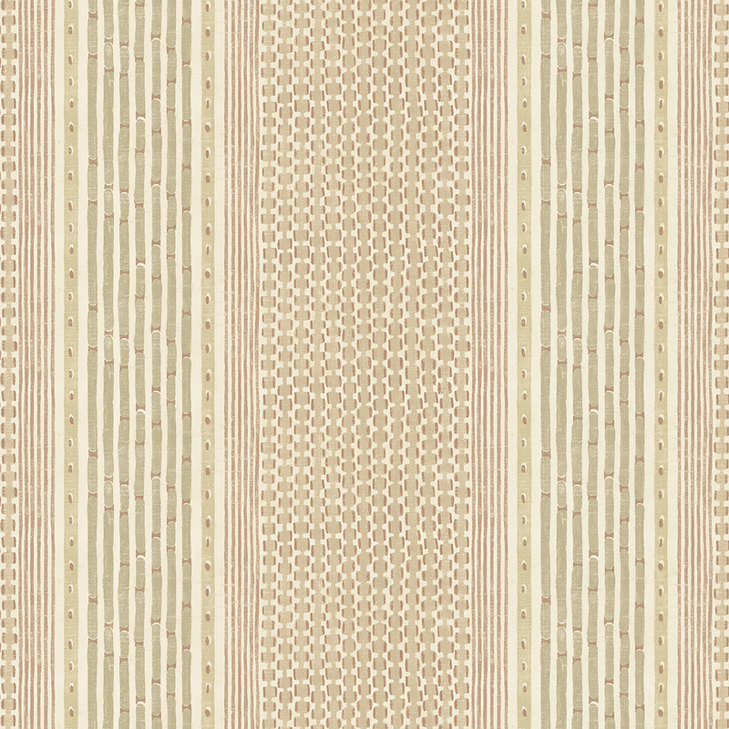 Rita Stripe Wallpaper - Blush and Soft Olive