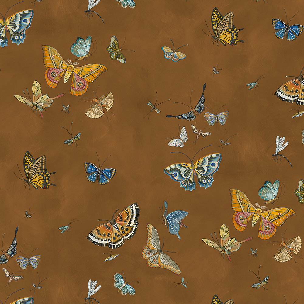 Butterflies - Brown - Wallpaper