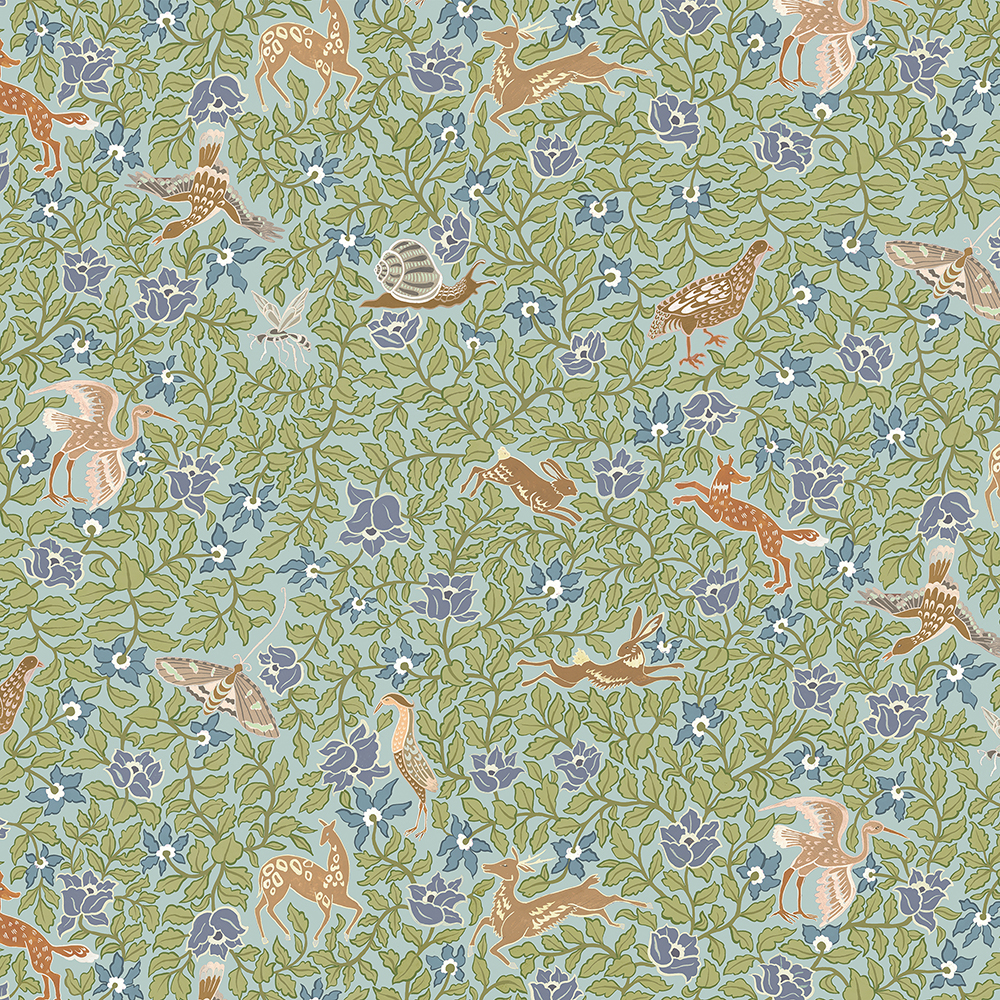 Haresfield Walk - Blue - Wallpaper