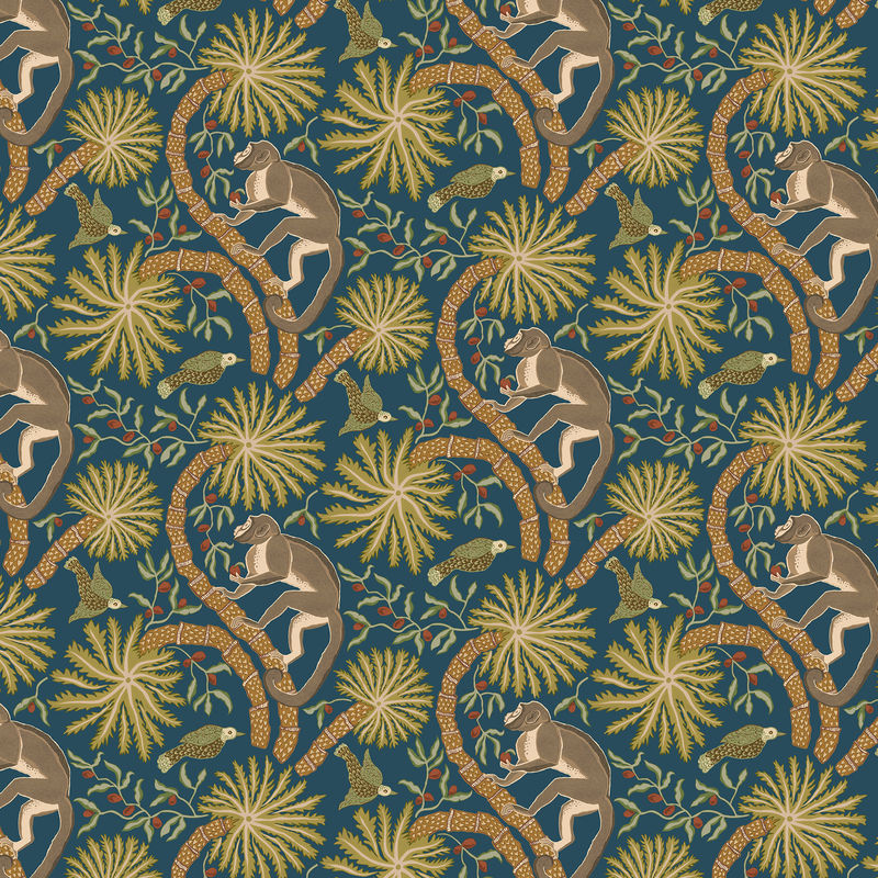 Simia - Petrol - Wallpaper Simia - Petrol - Wallpaper