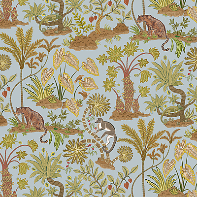 Paradisum - Light Blue - Wallpaper