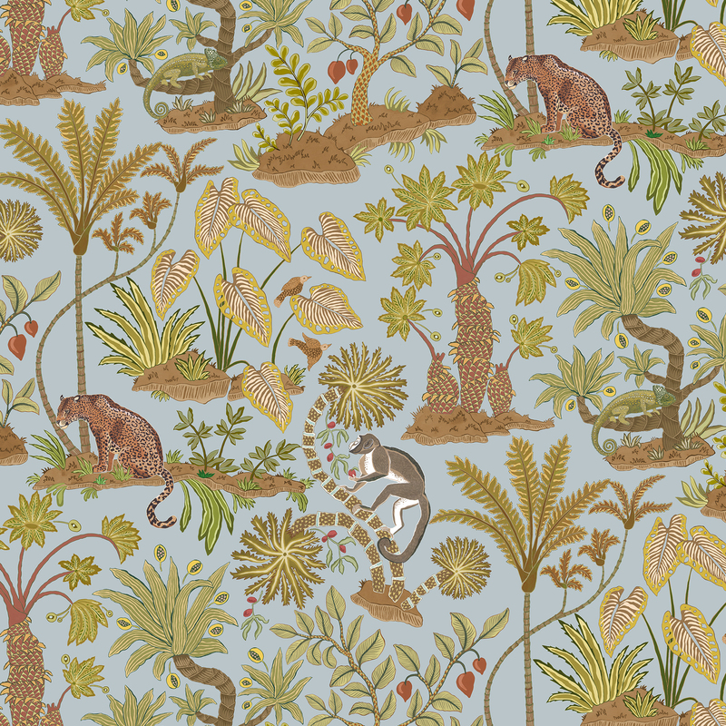 Paradisum - Light Blue - Wallpaper