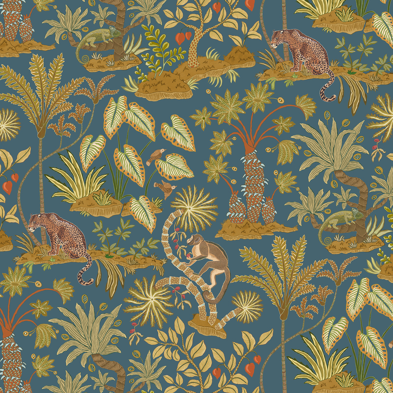 Paradisum - Petrol - Wallpaper