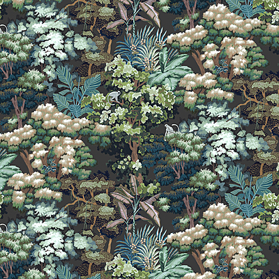 Monkey Canopia - Dark Green - Wallpaper