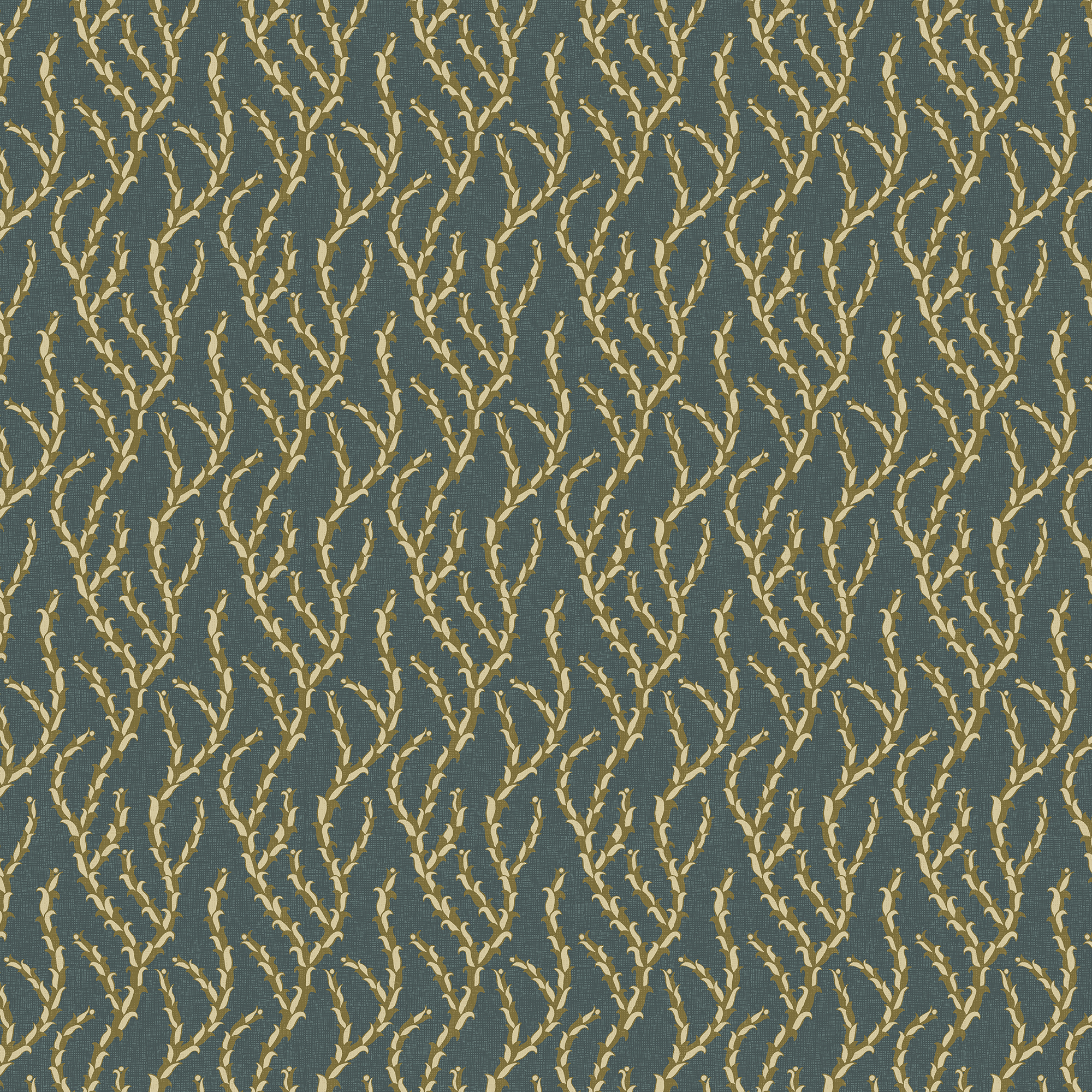 Tiddle - Petrol and Olive - Wallpaper