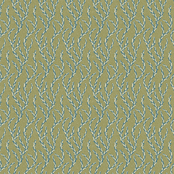 Tiddle - Olive and Blue - Wallpaper
