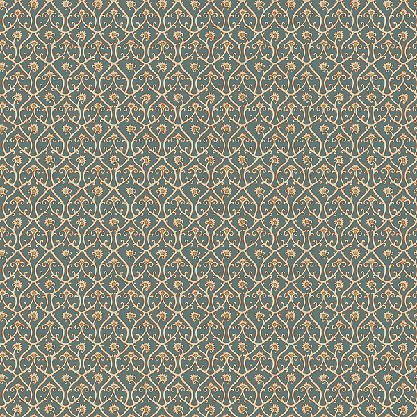 Mallow Trellis - Petrol - Wallpaper