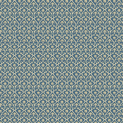 Mallow Trellis - Blue - Wallpaper
