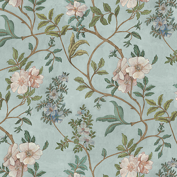 Flory - Light Blue - Wallpaper Flory - Light Blue - Wallpaper