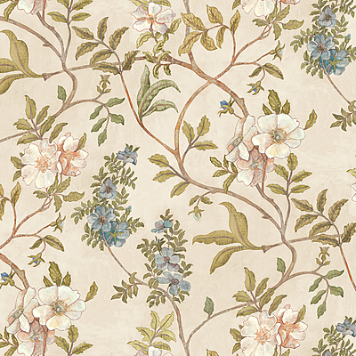 Flory - Olive - Wallpaper Flory - Olive - Wallpaper