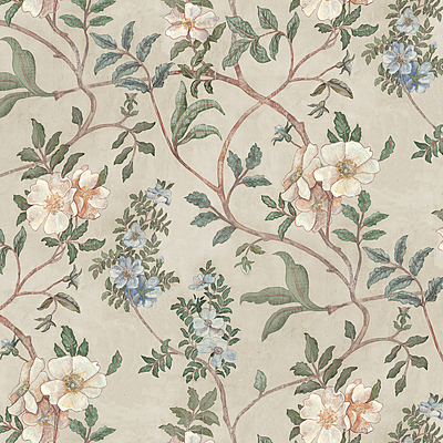 Flory - Green - Wallpaper