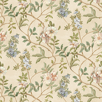 Flory Linen - Green - Wallcovering