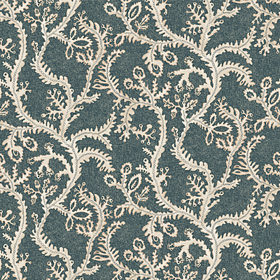 Stitched Grasscloth - Navy - Wallcovering