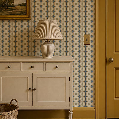 Occulus Trellus - Beakster Blue and Smith Yellow - Wallpaper