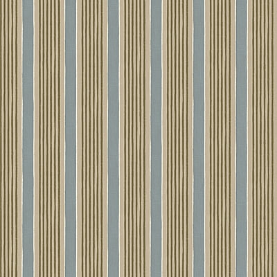 Pembroke Stripe - Box Blue and Maitland Green - Wallpaper