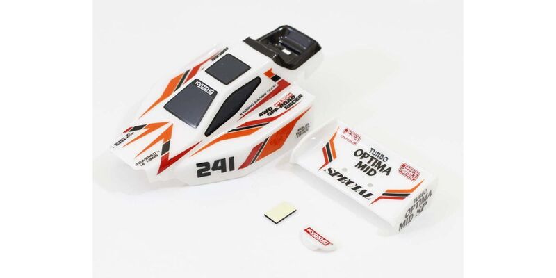Pre-painted Mini-Z Buggy Turbo Optima Mid SP Body Set - White Pre-painted Mini-Z Buggy Turbo Optima Mid SP Body Set - White