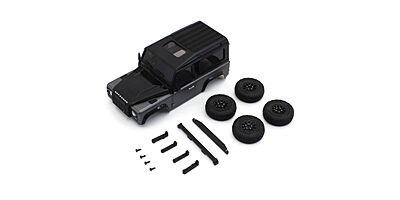 Bodyshell Land Rover Defender 90 Gray Mini-Z 4X4 MX01 w/Wheels