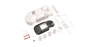 Bodyshell Audi R8 LMS Night-R Mini-Z + 2WD Rims (White Body)