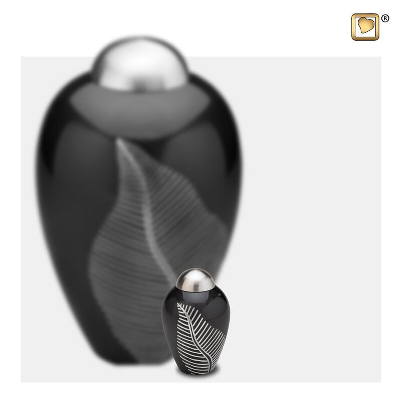 Messing Mini Urn Midnight Black Feather